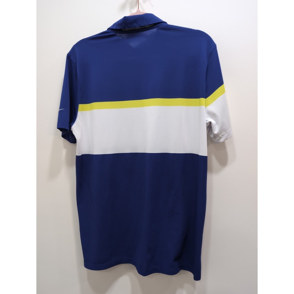 Nike Golf Dri-Fit Blue Yellow And White Colorblock Polo Shirt Men's Size Medium - Picture 5 of 10